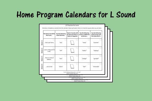 Home Program Calendars For L Sound