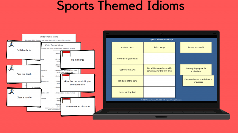 Sports Themed Idiom Cards And Worksheets