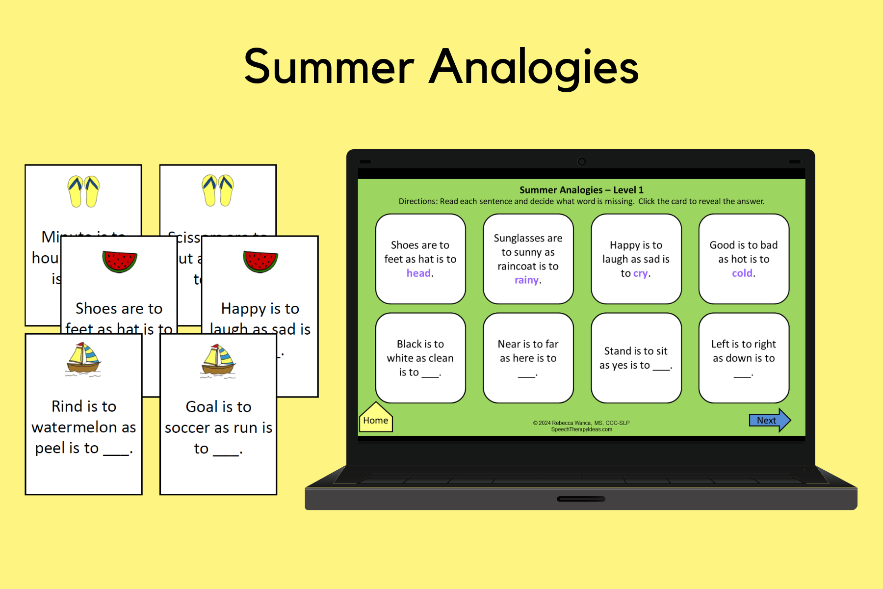 Summer Analogy Cards