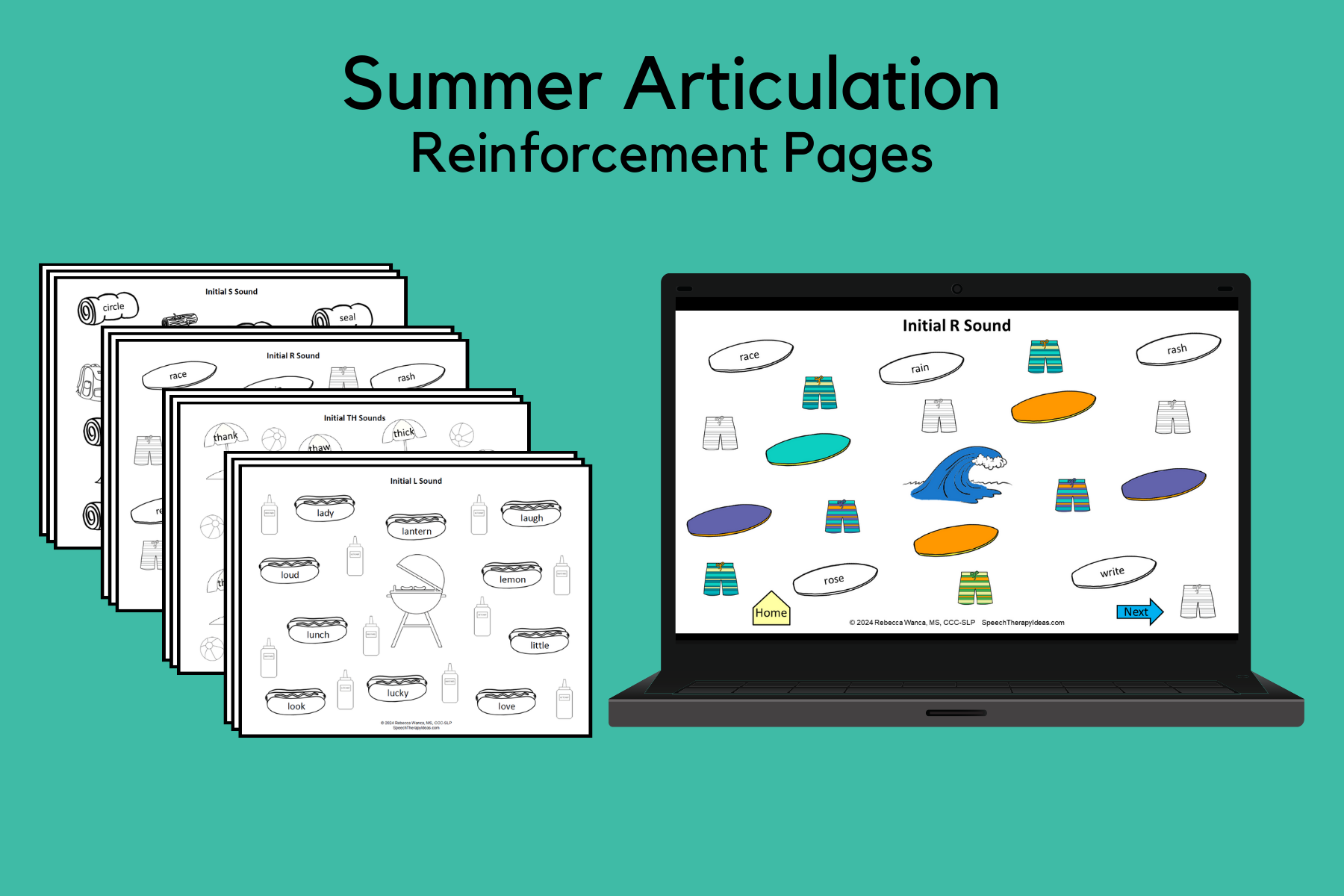 Summer Articulation Reinforcement Pages